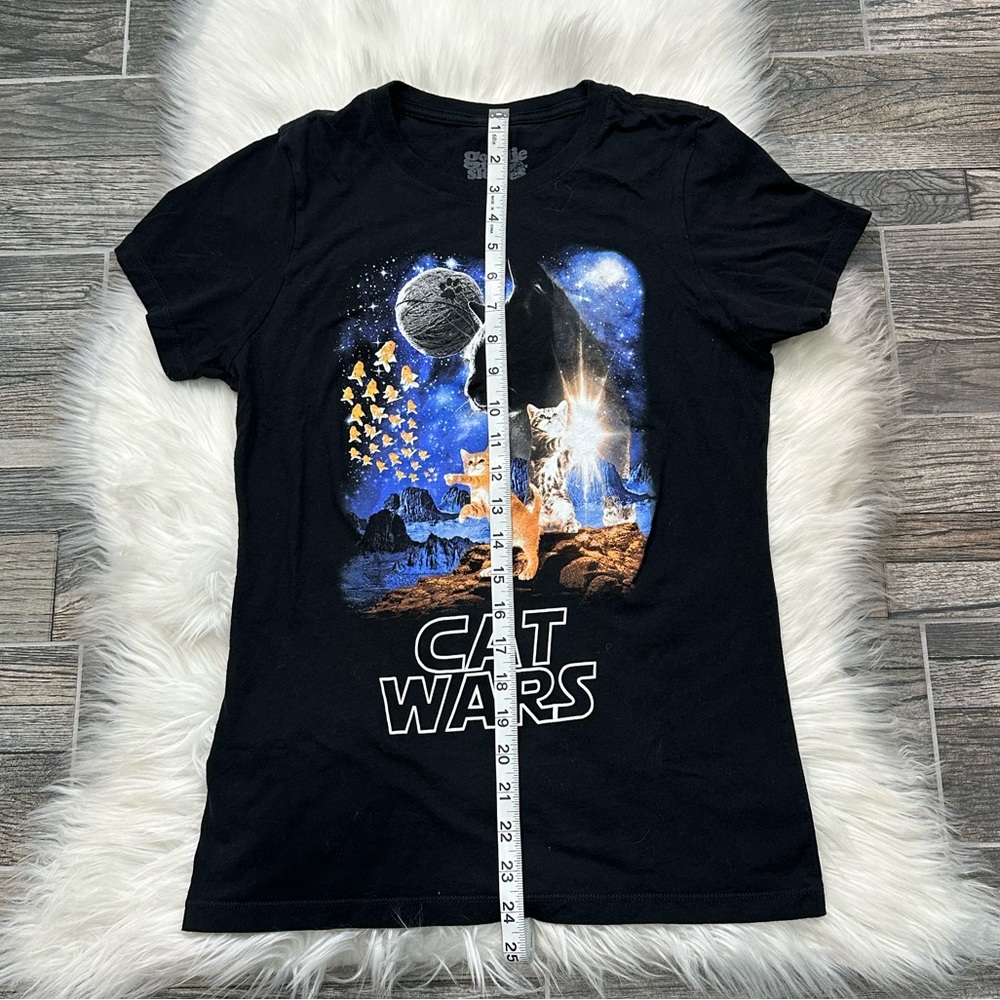 Goodie Two Sleeves Humor Cat Wars Graphic Short Sleeve Tee - Picture 6 of 7